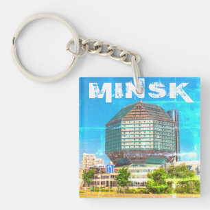 Minsk Belarus State Library Architecture City Key Ring