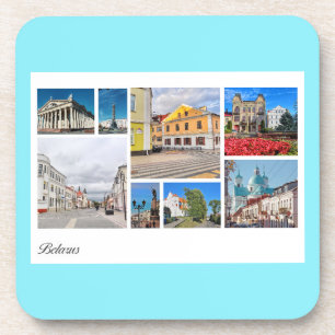 Minsk Pinsk Belarus Collage Architecture Coaster