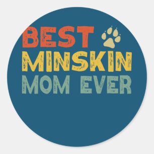 Minskin Cat Mum Owner Breeder Lover Kitten Classic Round Sticker