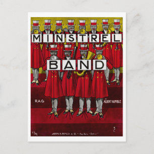 Minstrel Band Postcard