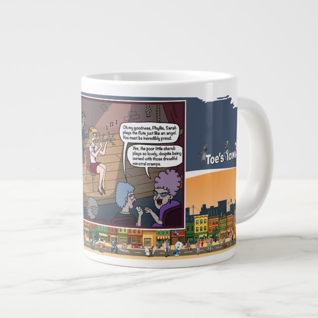 Minstrel Cramps | Literal Wordplay Humor Large Coffee Mug (Front Right)