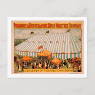 Minstrel's Exterior View of Huge Canvas Theatre Postcard