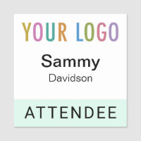 Mint 2x2 Attendee Badge Event Logo Pin or Magnetic