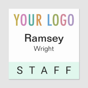 Mint 2x2 Staff Badge Event Logo Square Name Pin