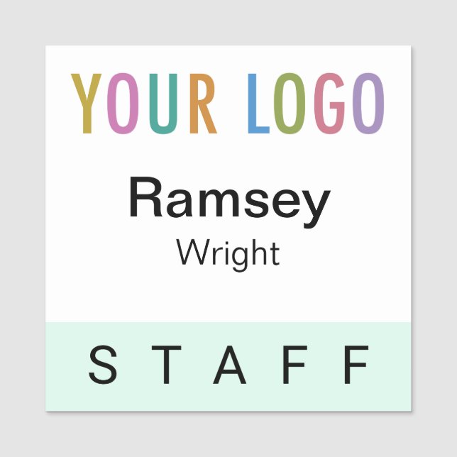 Mint 2x2 Staff Badge Event Logo Square Name Pin (Front)