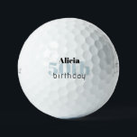 Mint 50th Birthday Personalised Titleist Pro V1 Golf Balls<br><div class="desc">"50"  or any age.  Personalised.  Mint and black text.  Woman golf ball.</div>