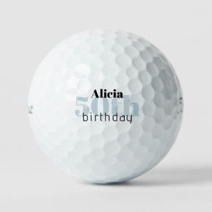 Mint 50th Birthday Personalised Titleist Pro V1 Golf Balls