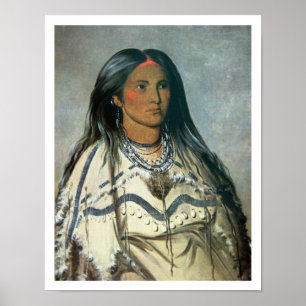 'Mint', a Mandan Indian girl, 1832 (color litho) Poster