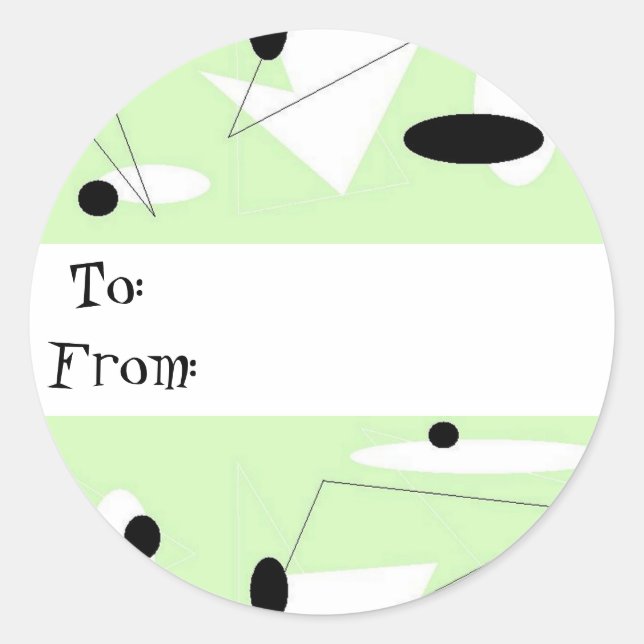 MINT ABSTRACT GIFT TAG STICKER (Front)