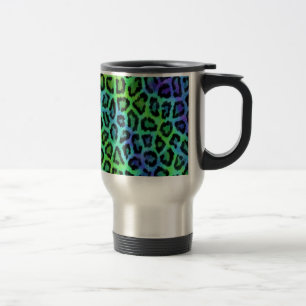 Mint And Blue Leopard Print Travel Mug