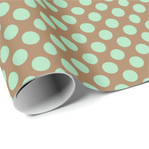 Mint And brown Polkadot Pattern Wrapping Paper