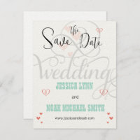 Mint and Coral FairyTale Wedding Save the Date