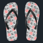 Mint and Coral Photo Collage Custom Monogram Jandals<br><div class="desc">Use 3 square photos to create a unique and personal gift. Or you can keep the hipster puppy and make a trendy keepsake. If you need to adjust the pictures,  click on the customise tool to make changes.</div>