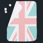 Mint and Coral Pink Union Jack Flag Baby Blanket<br><div class="desc">Colourful Union Jack design.</div>