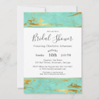 Mint and Gold Faux Foil Bridal Shower