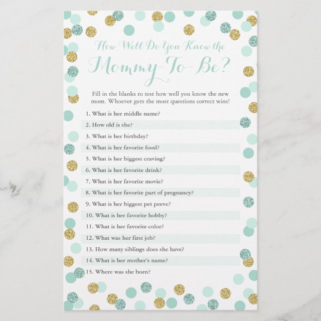 Mint and Gold How Well Do You Know The Mummy Quiz (Front)