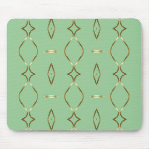 Mint and Gold Pattern Mouse Pad