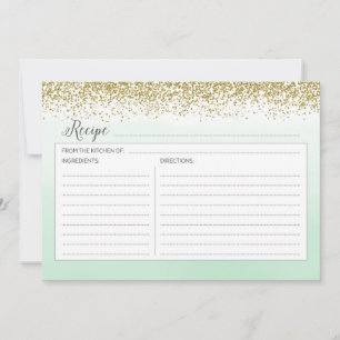 Mint and Gold Recipe Card