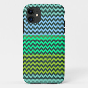 Mint and Green Chevron Zigzag Stripe Pattern Case-Mate iPhone Case