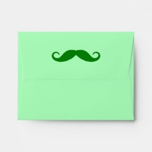 Mint and Green Moustache Envelope