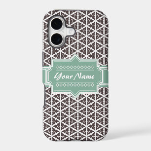 Mint and Grey Floral Trellis Pattern Personalised