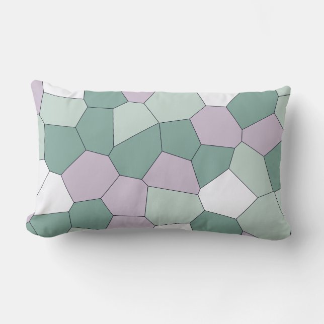 Mint and Lavender Lumbar Cushion (Front)