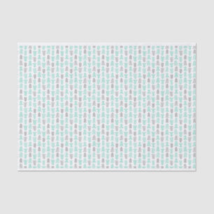 Mint and Light Grey Christmas Trees Tissue Paper