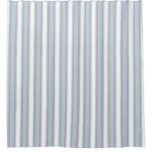 Mint and lilac candy stripes shower curtain