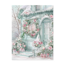 Mint and Pink Christmas House