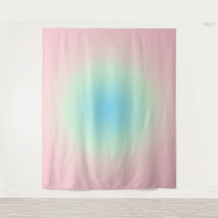 Mint And Pink Gradient Ombre Photo Backdrop Tapestry