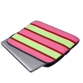 Mint And Pink Stripes Laptop Sleeve