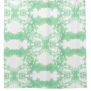Mint and turquoise ethnic ornament. shower curtain