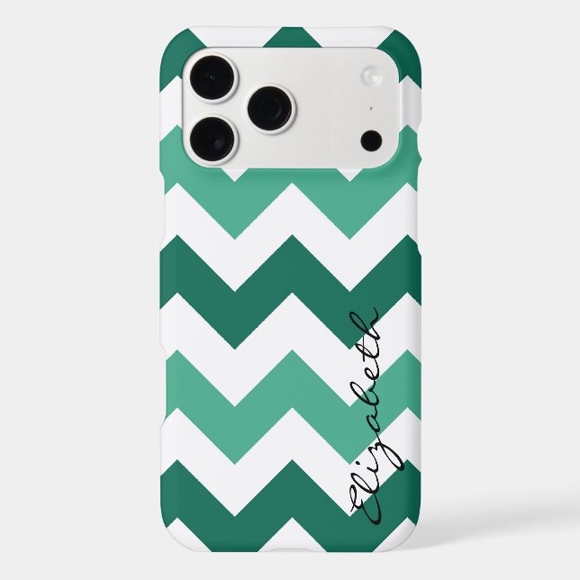 Mint and White Chevron Custom Monogram (Back)