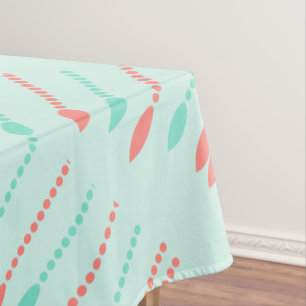 Mint and White Cute Beads Coral Pattern Tablecloth