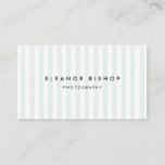 Mint and White Pinstripes Pattern Modern Business Card<br><div class="desc">A contemporary business card featuring white mint pinstripes pattern. The versatile design is perfect for any business. Other colours are available.</div>