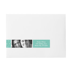 Mint and White Your Photo Christmas Wraparound Address Label