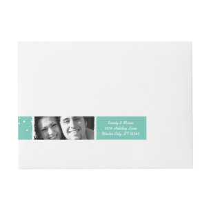 Mint and White Your Photo Christmas Wraparound Address Label
