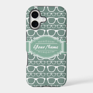Mint and Whitte Glasses Pattern Personalised