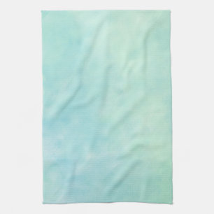 Mint Aqua Blue Tie Dye Watercolor Tea Towel