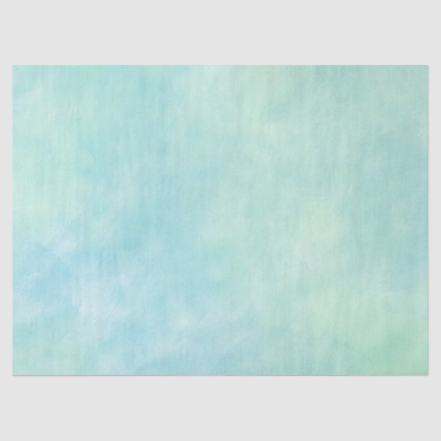 Mint Aqua Blue Tie Dye Watercolor Tissue Paper (Front)