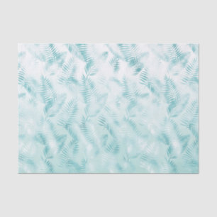 Mint Aqua Ombre Tropical Leaves Tissue Paper