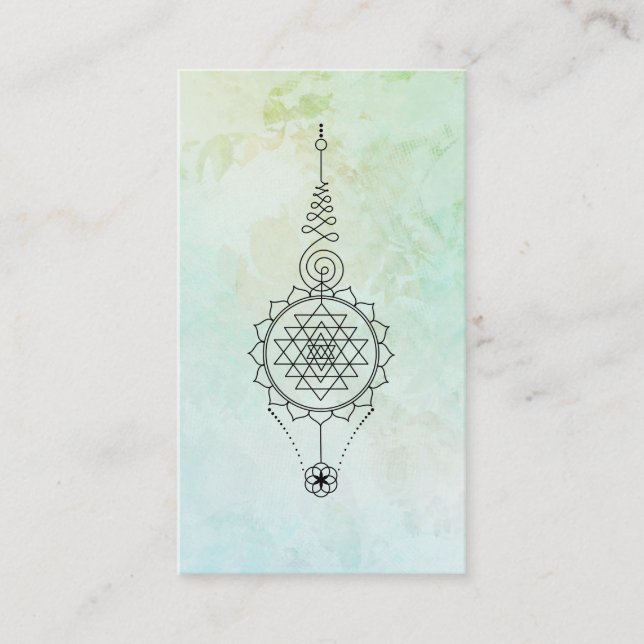 *~* Mint Aqua Reiki Energy Healing Nirvana Business Card (Front)