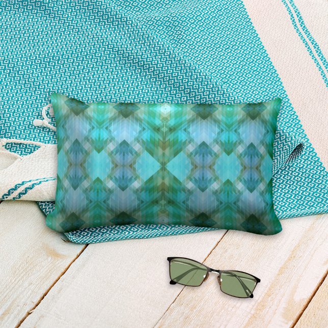 Mint Aztec Inspired Geometric Pattern Pillow (Creator Uploaded)