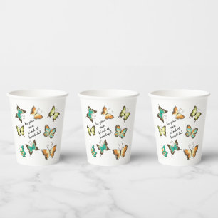 Mint Be Your Own Beautiful Butterflies Paper Cups