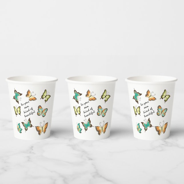 Mint Be Your Own Beautiful Butterflies Paper Cups (Multi)