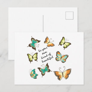 Mint Be Your Own Beautiful Butterflies Postcard