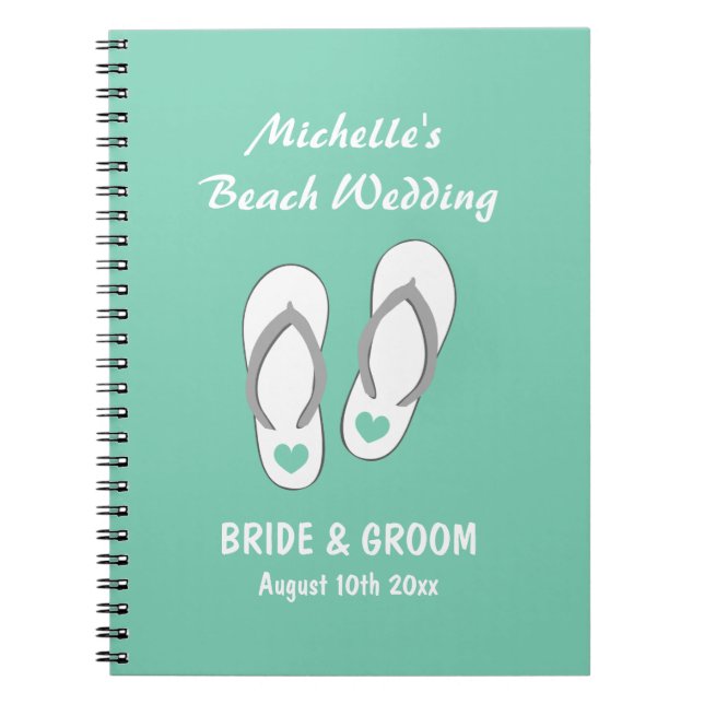 Mint beach theme wedding organiser planner book (Front)