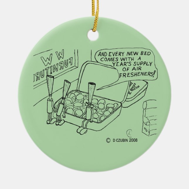 Mint Bed Ceramic Tree Decoration (Front)