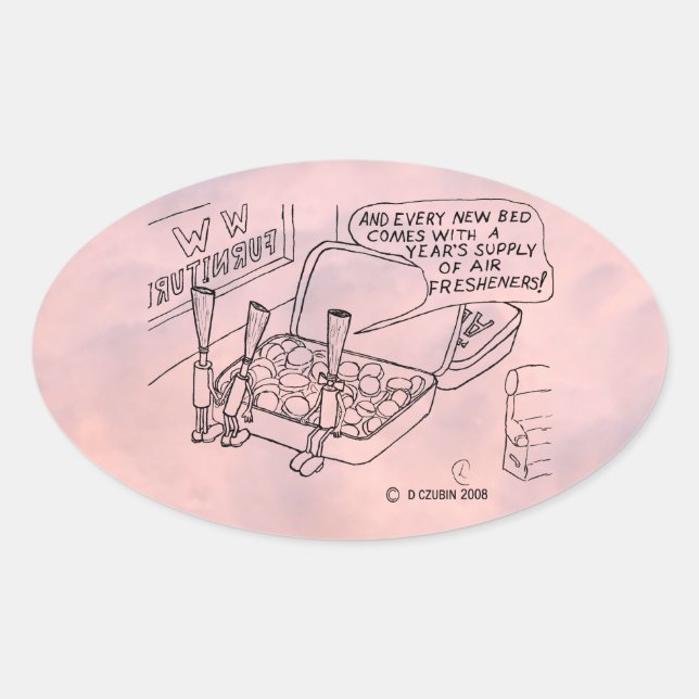 Mint Bed Oval Sticker (Front)