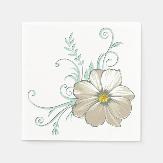 MINT BISQUE DOTS STRIPES PAPER NAPKINS (Front)